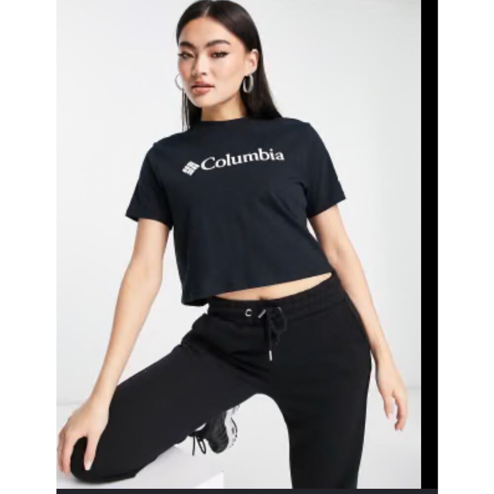 Columbia North Cascades cropped t-shirt in black Womens Large Hiking outdoors